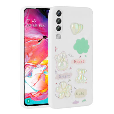 Galaxy A70 Case Relief Figured Shiny Zore Toys Silicone Cover White