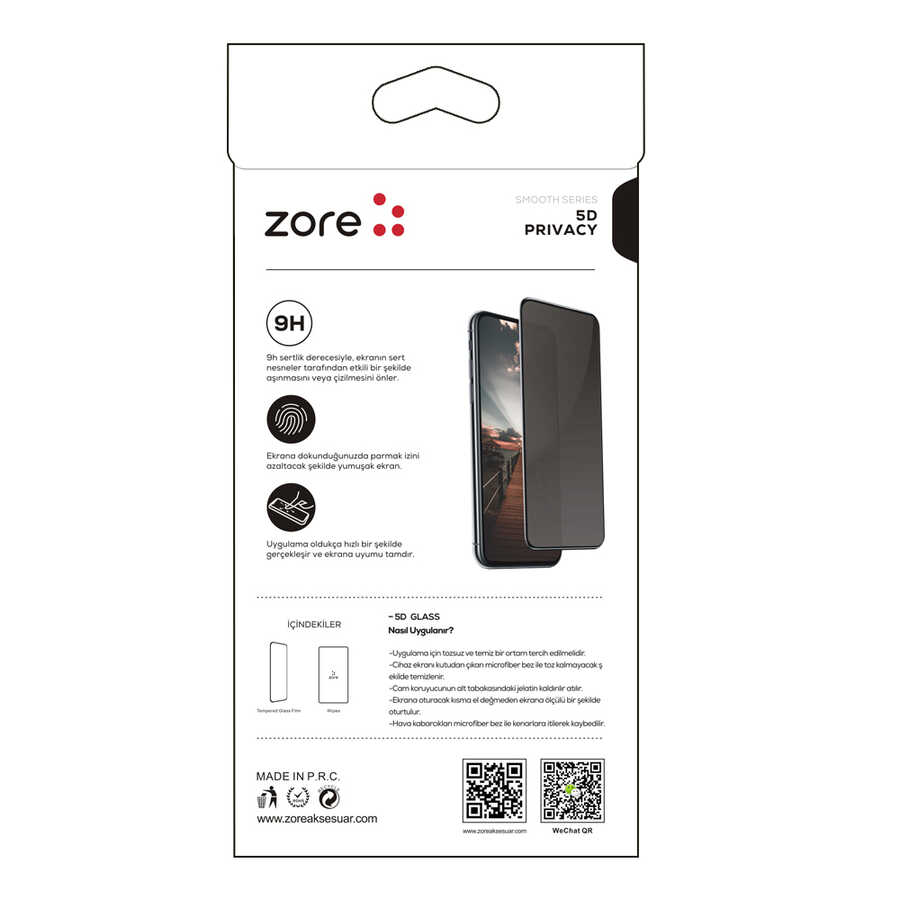 Galaxy A70 Zore New 5D Privacy Tempered Screen Protector - 2