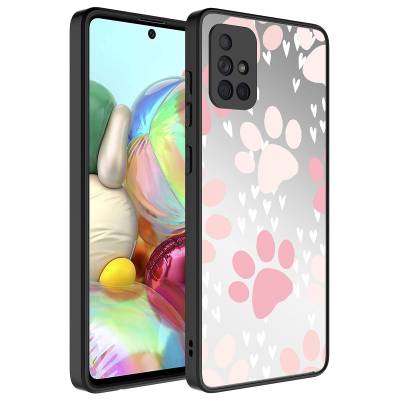 Galaxy A71 Case Mirror Patterned Camera Protected Glossy Zore Mirror Cover Pati