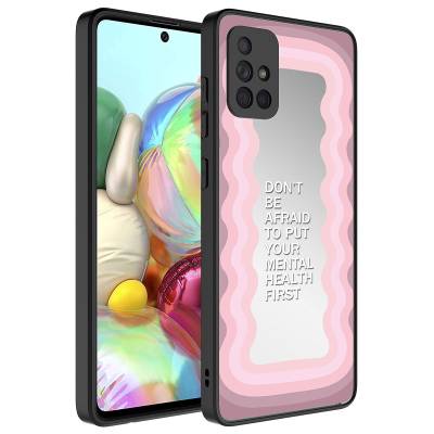 Galaxy A71 Case Mirror Patterned Camera Protected Glossy Zore Mirror Cover Ayna