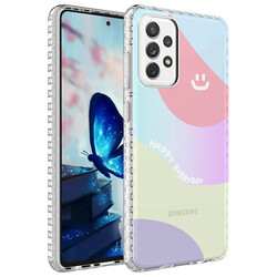 Galaxy A73 Case Airbag Edge Colorful Patterned Silicone Zore Elegans Cover NO7