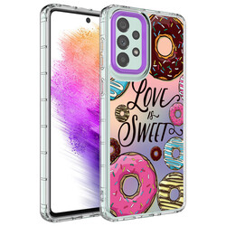 Galaxy A73 Case Camera Protected Colorful Patterned Hard Silicone Zore Korn Cover NO11