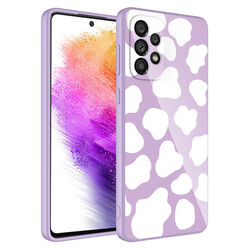 Galaxy A73 Case Camera Protected Patterned Hard Silicone Zore Epoxy Cover NO6