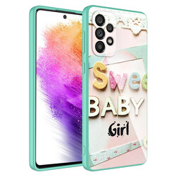 Galaxy A73 Case Camera Protected Patterned Hard Silicone Zore Epoxy Cover NO5