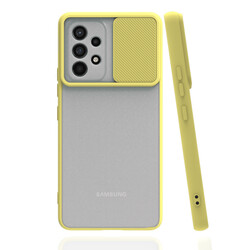 Galaxy A73 Case Zore Lensi Cover Yellow