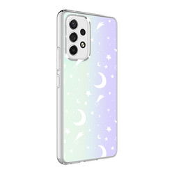 Galaxy A73 Case Zore M-Blue Patterned Cover Moon No4