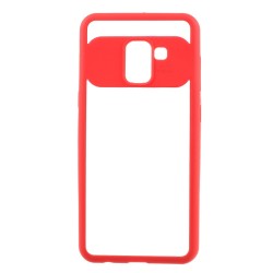 Galaxy A8 2018 Kılıf Zore Buttom Kapak Kırmızı