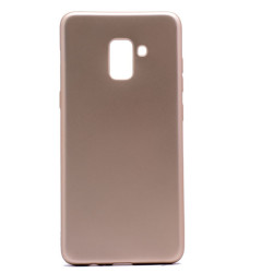 Galaxy A8 2018 Kılıf Zore Premier Silikon Kapak Gold