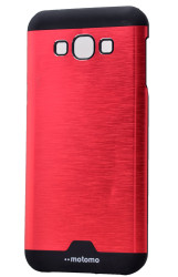 Galaxy A8 Kılıf Zore Metal Motomo Kapak Kırmızı