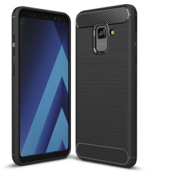 Galaxy A8 Plus 2018 Kılıf Zore Room Silikon Kapak Siyah