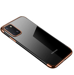 Galaxy A81 (Note 10 Lite) Kılıf Zore Dört Köşeli Lazer Silikon Kapak Rose Gold