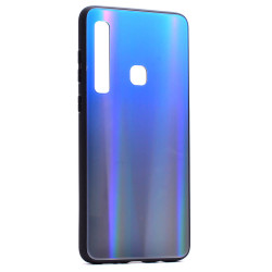 Galaxy A9 2018 Kılıf Zore Friz Cam Kapak Mavi