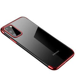 Galaxy A91 (S10 Lite) Case Zore Dört Köşeli Lazer Silicon Cover Red