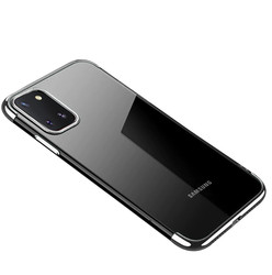 Galaxy A91 (S10 Lite) Case Zore Dört Köşeli Lazer Silicon Cover Grey