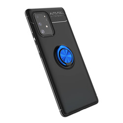 Galaxy A91 (S10 Lite) Case Zore Ravel Silicon Cover Black-Blue
