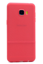 Galaxy C5 Kılıf Zore Matrix Silikon Kırmızı