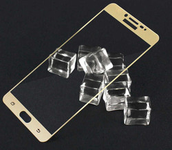 Galaxy C5 Pro Zore Ekranı Tam Kaplayan Düz Cam Koruyucu Gold