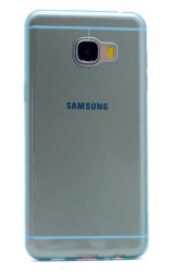 Galaxy C5 Kılıf Zore Ultra İnce Silikon Kapak 0.2 mm Mavi