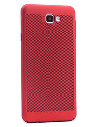 Galaxy C7 Kılıf Zore Delikli Rubber Kapak Kırmızı