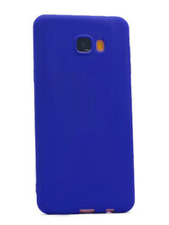 Galaxy C7 Kılıf Zore Premier Silikon Kapak Saks Mavi