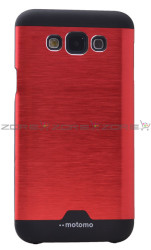 Galaxy E5 Kılıf Zore Metal Motomo Kapak Kırmızı