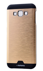 Galaxy Grand Prime G530 Kılıf Zore Metal Motomo Kapak Gold