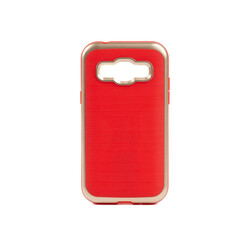 Galaxy J1 Kılıf Zore İnfinity Motomo Kapak Gold-Kırmızı