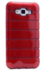 Galaxy J2 Kılıf Zore Çizgili Motomo Kapak Kırmızı