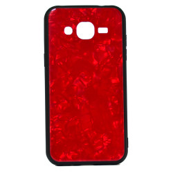 Galaxy J2 Kılıf Zore Marbel Silikon Kırmızı