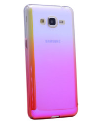 Galaxy J2 Prime Kılıf Zore Renkli Transparan Kapak Pembe