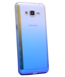 Galaxy J2 Prime Kılıf Zore Renkli Transparan Kapak Mavi
