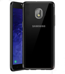 Galaxy J4 Kılıf Zore Dört Köşeli Lazer Silikon Kapak Siyah