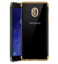 Galaxy J4 Kılıf Zore Dört Köşeli Lazer Silikon Kapak Gold