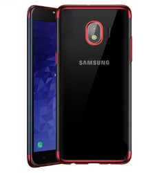 Galaxy J4 Kılıf Zore Dört Köşeli Lazer Silikon Kapak Kırmızı