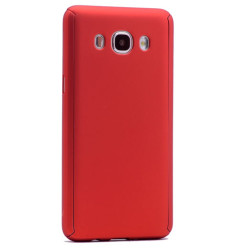 Galaxy J5 2016 Kılıf Zore 360 3 Parçalı Rubber Kapak Kırmızı