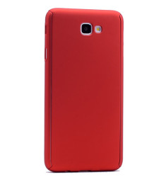 Galaxy J5 Prime Kılıf Zore 360 3 Parçalı Rubber Kapak Kırmızı