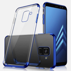 Galaxy J6 Plus Kılıf Zore Dört Köşeli Lazer Silikon Kapak Mavi