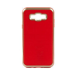Galaxy J7 Case Zore İnfinity Motomo Cover Gold-Kırmızı