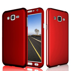 Galaxy J7 Core Kılıf Zore 360 3 Parçalı Rubber Kapak Kırmızı