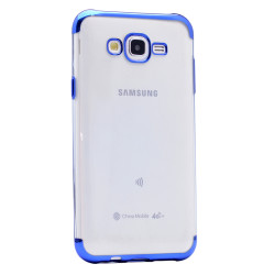 Galaxy J7 Core Kılıf Zore Dört Köşeli Lazer Silikon Kapak Mavi