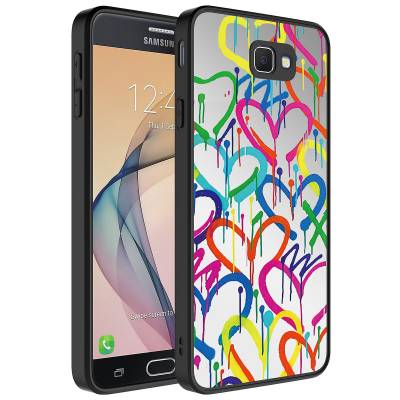 Galaxy J7 Prime Case Mirror Patterned Camera Protected Glossy Zore Mirror Cover Kalp