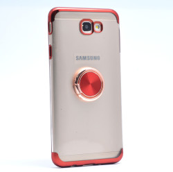 Galaxy J7 Prime Kılıf Zore Gess Silikon Kırmızı-Rose Gold