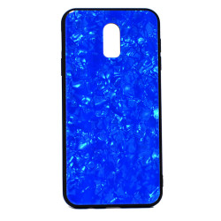 Galaxy J730 Pro Kılıf Zore Marbel Cam Silikon Mavi