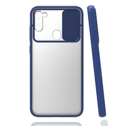 Galaxy M11 Case Zore Lensi Cover Navy blue