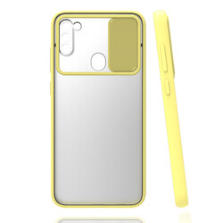 Galaxy M11 Case Zore Lensi Cover Yellow