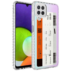 Galaxy M12 Case Airbag Edge Colorful Patterned Silicone Zore Elegans Cover NO1