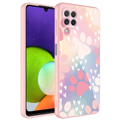Galaxy M12 Case Camera Protected Patterned Hard Silicone Zore Epoksi Cover NO4