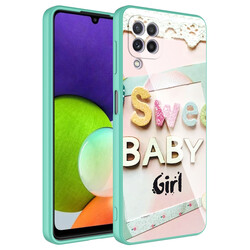 Galaxy M12 Case Camera Protected Patterned Hard Silicone Zore Epoksi Cover NO5