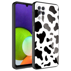 Galaxy M12 Case Camera Protected Patterned Hard Silicone Zore Epoksi Cover NO7