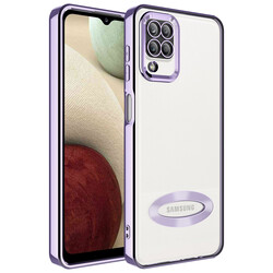 Galaxy M12 Case Camera Protected Zore Omega Cover With Logo Lila